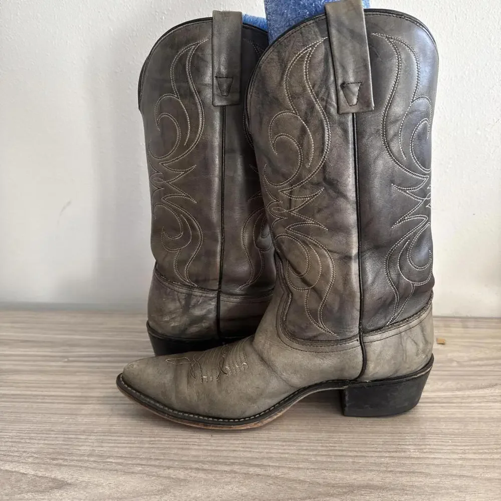 Vintage‎ ACME Western Cowboy Pull On Leather Boots Mens 9 D Rodeo Rancher 4924